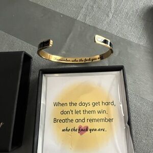 Gold and Black Inspirational Bracelet